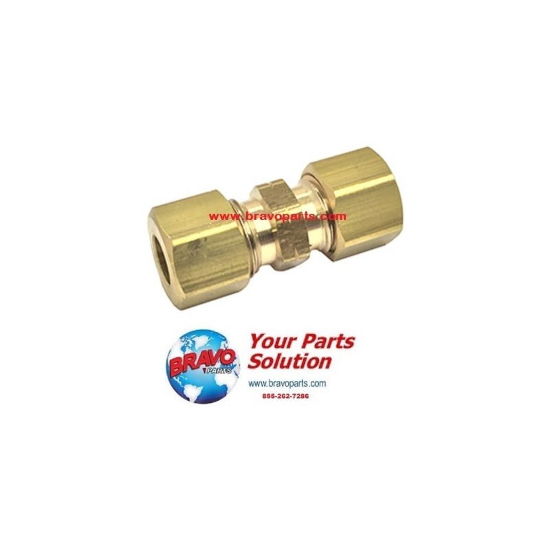 54300 Unipress 1/4" Tube x 1/4" Tube Compression Union 54300-00 Brass